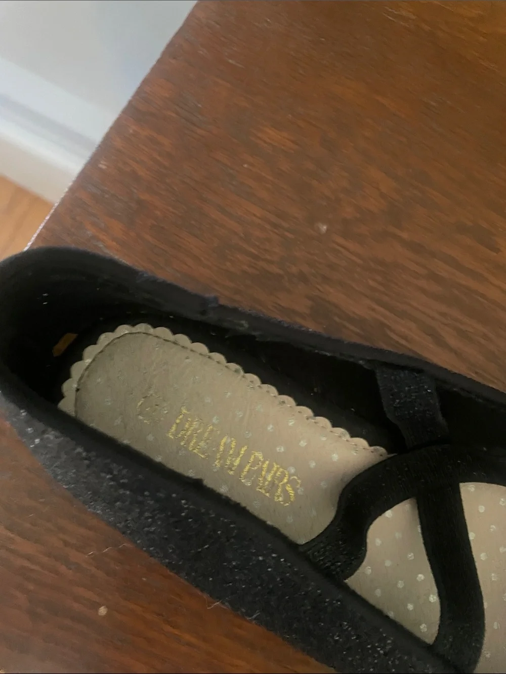 Girls black glitter flats size 4
